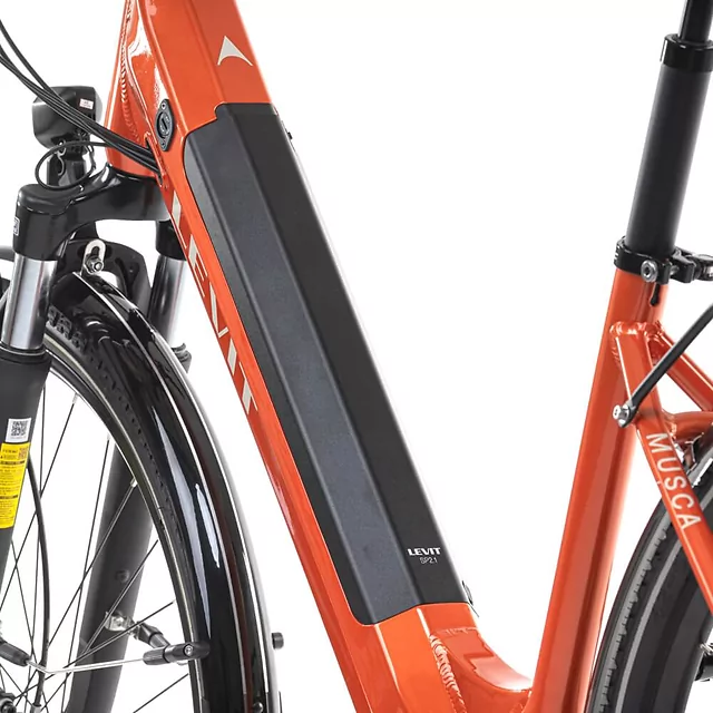 Miejski rower elektryczny z oświetleniem Levit Musca Urban HD 468 28" - Orange Pearl