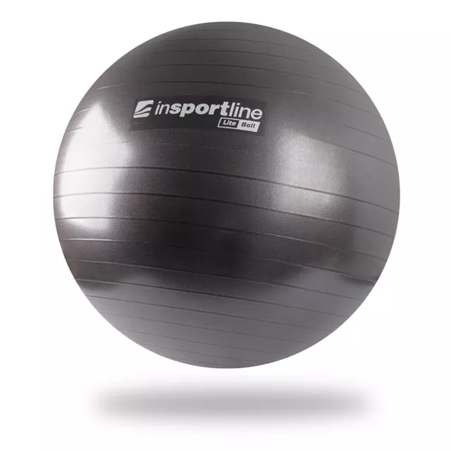 Piłka gimnastyczna / fitness 55 cm inSPORTline Lite Ball ∙ powierzchnia antypoślizgowa ∙ maks. obciążenie 200 kg - Czarny - Czarny