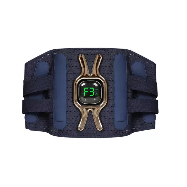 Pas masujący lędźwiowy inSPORTline Soncharge ∙ ciepło 40-50°C ∙ 3 tryby wibracji ∙ 3 poziomy grzania ∙ unisex ∙ oddychający materiał ∙ LCD
