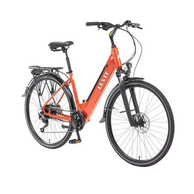 Miejski rower elektryczny z oświetleniem Levit Musca Urban HD 630 28" - Orange Pearl