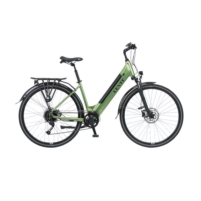 Miejski rower elektryczny z oświetleniem Levit Musca Urban HD 630 28" - Orange Pearl - Olive Pearl