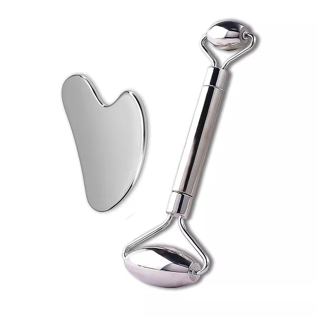 Zestaw do masażu twarzy inSPORTline Comesta Face Roller Gua Sha ∙ chłodzenie ∙ lifting ∙ rozluźnienie mięśni