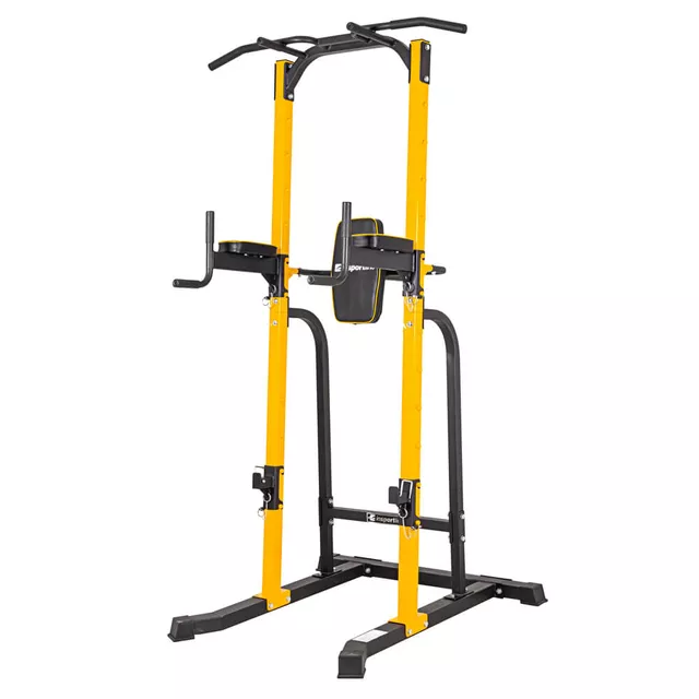 Stacja wielofunkcyjna inSPORTline Power Tower PT250 ∙ drążek + dipy + stojak ∙ udźwig 150 kg ∙ drążek z wieloma uchwytami - Czarno-żółty - Czarno-żółty