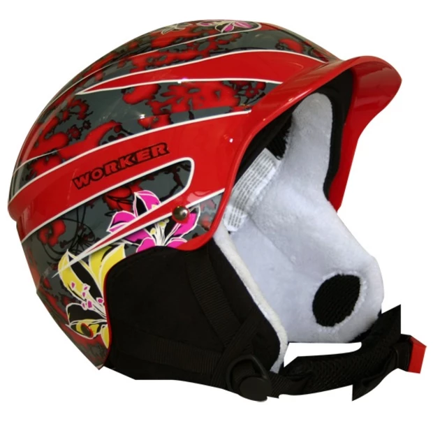 Kask snowboardowy Worker Playful ∙ waga 460 g ∙ otwory wentylacyjne ∙ szybkie zapinanie ∙ pasek na gogle - Czerwony - Czerwony