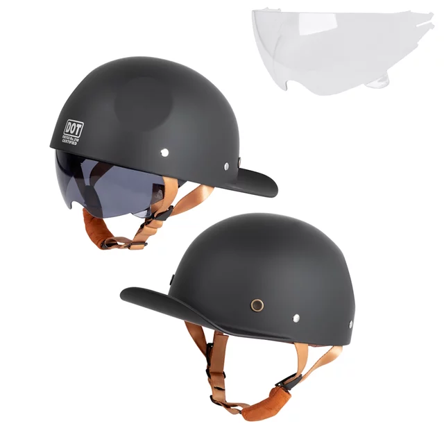 Kask motocyklowy otwarty retro W-Tec Dazeck ∙ styl vintage ∙ osłona przeciwsłoneczna