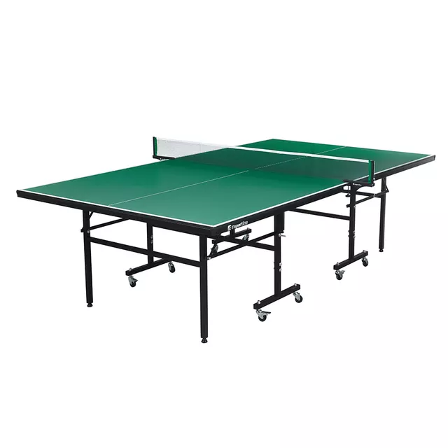 Składany stół do tenisa stołowego inSPORTline Sental 150 ∙ blat MDF 15 mm ∙ siatka w zestawie ∙ powłoka UV - Czarny - Zielony