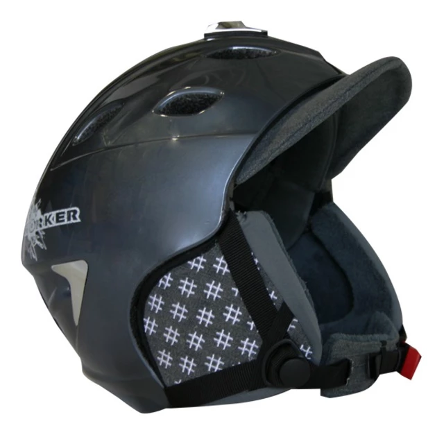 Kask snowboardowy Worker Trentino ∙ waga 365 g ∙ wentylacja Thermo Fit ∙ zdejmowane nauszniki - Szary z logo - Szary z logo