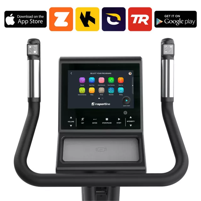 Profesjonalny rower treningowy inSPORTline Velocer UB ∙ ekran TFT LCD 10,1" ∙ nośność 150 kg ∙ 24 programy ∙ elektromagnetyczny ∙ aplikacje mobilne