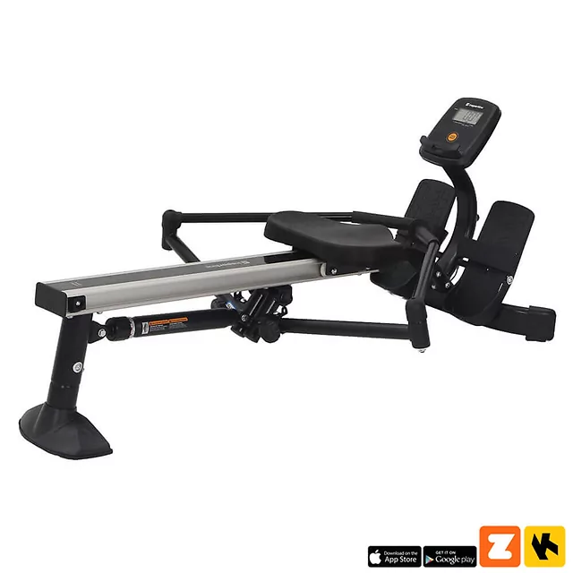 Wioślarz treningowy inSPORTline Power Master X ∙ hydrauliczny system oporu ∙ 12 poziomów oporu ∙ płynny ruch ∙ uchwyt na tablet ∙ LCD - Czarny
