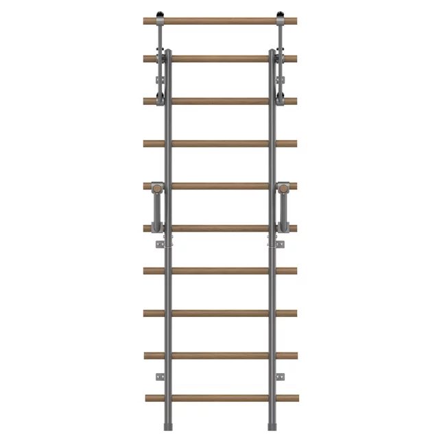 Drabinka gimnastyczna inSPORTline Wootaline 199x80 cm ∙ z drążkiem i poręczami ∙ nośność 150 kg ∙ rama stal/drewno