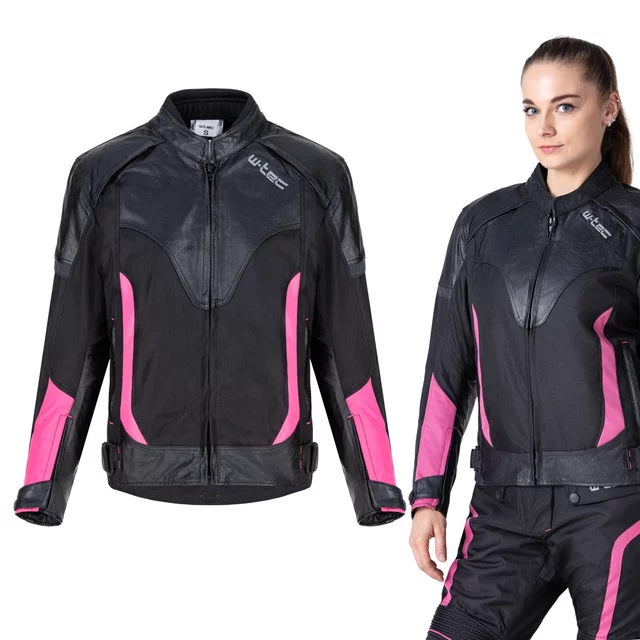 Damska kurtka motocyklowa W-TEC Durmana - Czarno-różowy - Czarno-różowy
