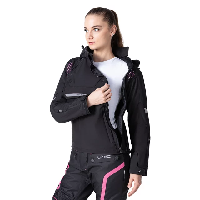 Damska kurtka motocyklowa W-TEC Annorack Lady ∙ wyjmowane ochraniacze CE ∙ system airvent ∙ odpinany kaptur ∙ elementy odblaskowe - Czarno-różowy