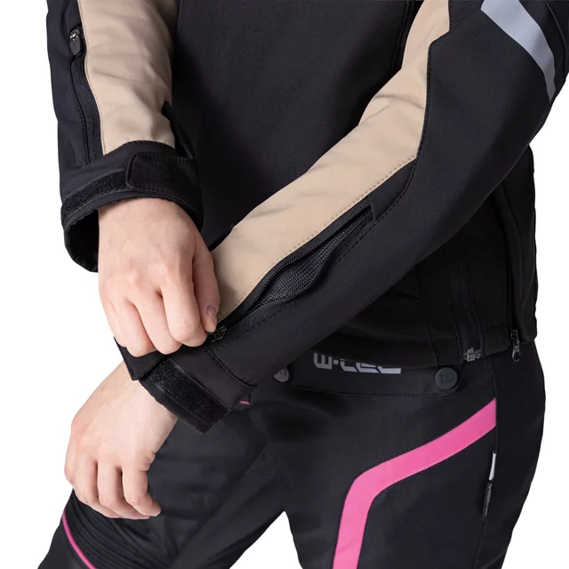 Damska kurtka motocyklowa W-TEC Annorack Lady ∙ wyjmowane ochraniacze CE ∙ system airvent ∙ odpinany kaptur ∙ elementy odblaskowe - Czarno-różowy