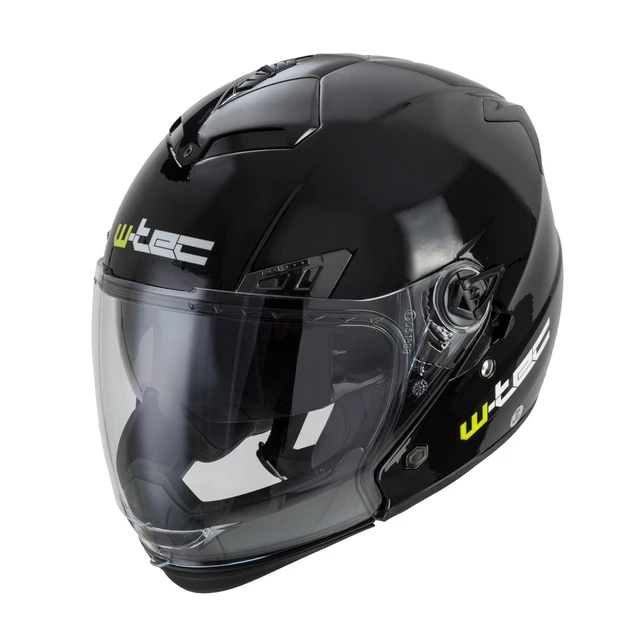 Kask motocyklowy 2w1 W-TEC NK-850 otwierany ∙ blenda przeciwsłoneczna - Biały błyszczący