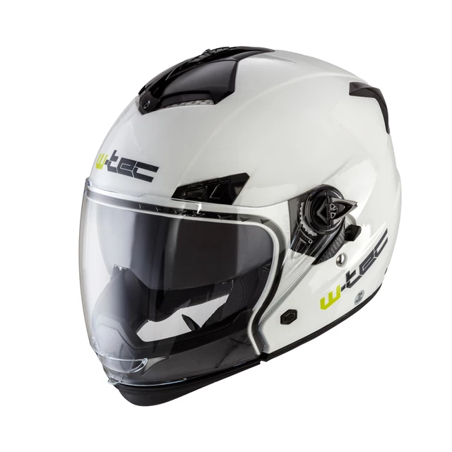 Kask motocyklowy 2w1 W-TEC NK-850 otwierany ∙ blenda przeciwsłoneczna - Biały błyszczący - Biały błyszczący