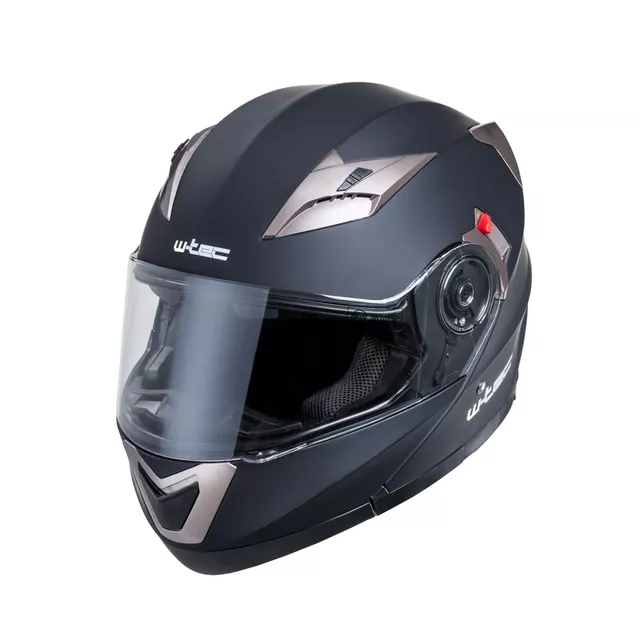 Kask motocyklowy z blendą Flip-Up W-TEC Pezzon - czarno-brązowy