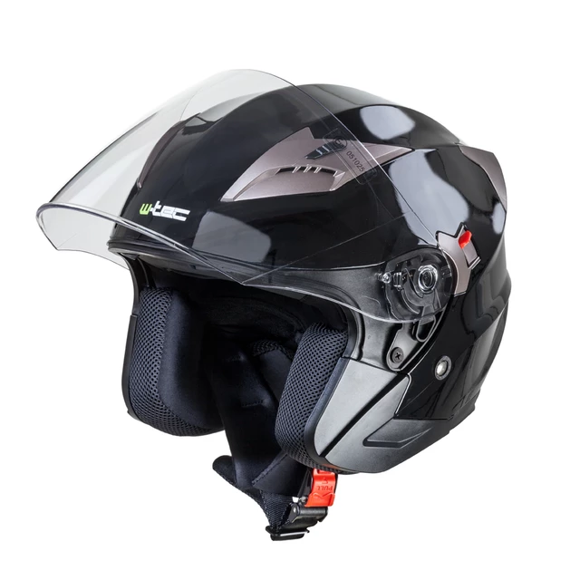 Kask motocyklowy otwarty z blendą W-TEC Putta - czarno-brązowy