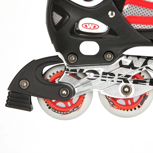 Regulowane rolki / łyżwy 2w1 Worker Nolan ∙ gumowe koła ∙ konstrukcja uniwersalna ∙ MicroLock ∙ ComfortFit - Czerwony