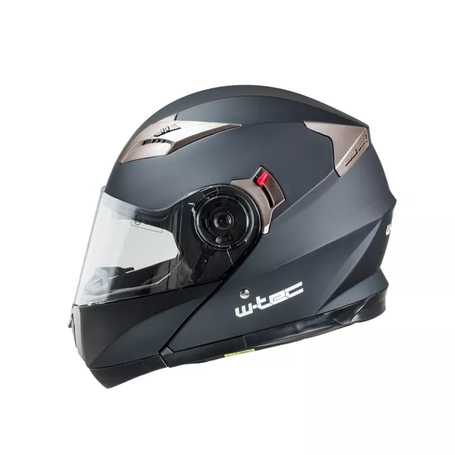 Kask motocyklowy z blendą Flip-Up W-TEC Pezzon - czarno-brązowy