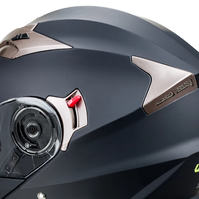 Kask motocyklowy z blendą Flip-Up W-TEC Pezzon - czarno-brązowy