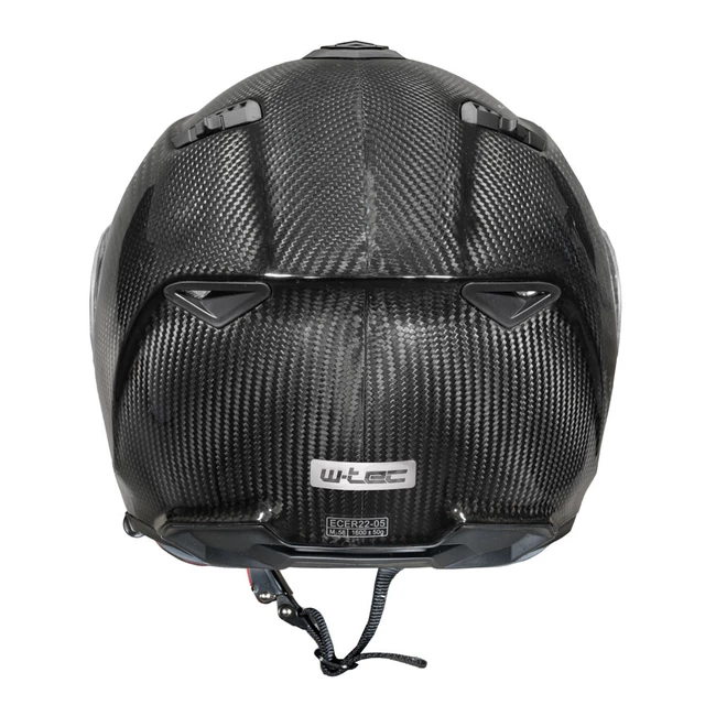 Kask motocyklowy full-carbon W-TEC Tensiler ∙ lekki ∙ skorupa karbon + włókno szklane ∙ wysuwana osłona słoneczna - połysk węgla
