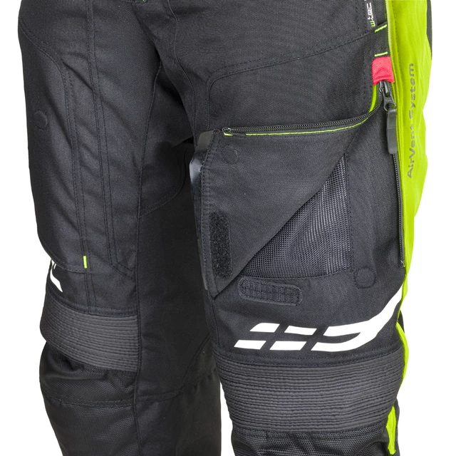 Męskie spodnie motocyklowe W-TEC Spirital - Czarny-fluo żółty