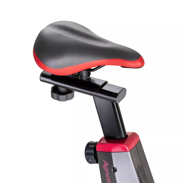 Rower treningowy spinningowy inSPORTline Agneto LCD ∙ magnetyczny opór ∙ cichy napęd pasowy ∙ 8 stopni obciążenia ∙ regulacja siodełka
