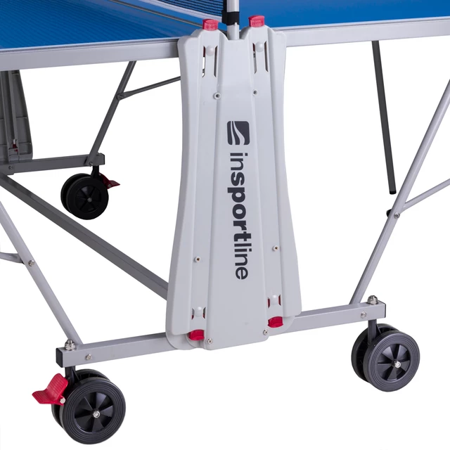 Zewnętrzny stół do tenisa stołowego inSPORTline Sunny 600 ∙ wodoodporny ∙ rama stalowa 15x30 mm ∙ składany ∙ kółka transportowe