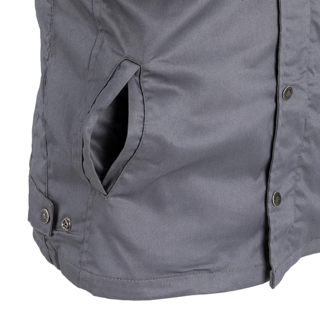 Męska kurtka motocyklowa W-TEC Black Heart Garage Built Jacket ∙ Ochraniacze CE ∙ Kaptur odpinany - Ciemny szary