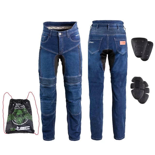 Męskie dżinsy motocyklowe W-TEC Biterillo - Niebieski - Niebieski