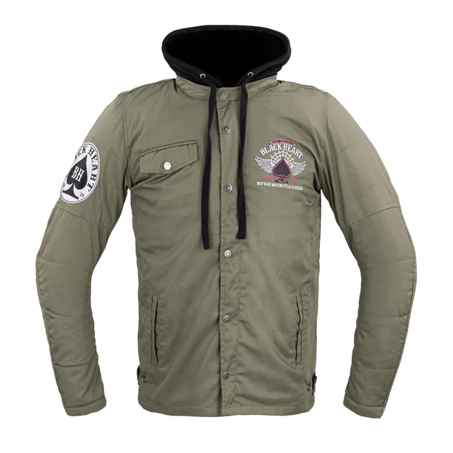 Męska kurtka motocyklowa z aramidem W-TEC Black Heart Hat Skull Jacket - Garage Built - Hat Skull