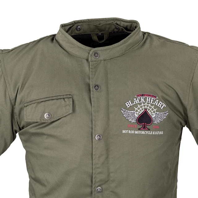 Męska kurtka motocyklowa z aramidem W-TEC Black Heart Hat Skull Jacket - Garage Built