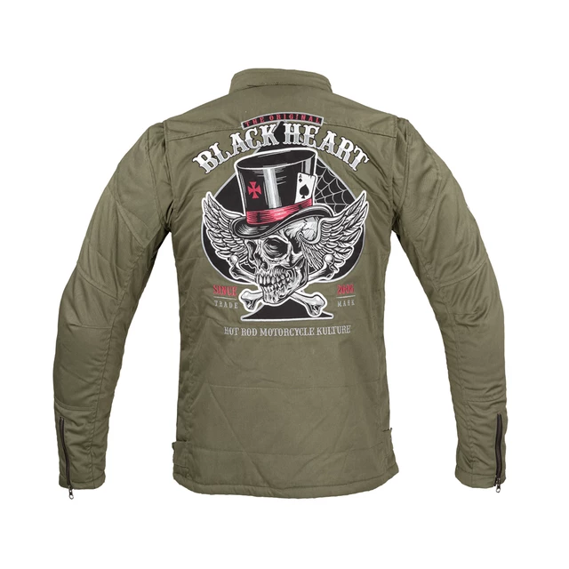 Męska kurtka motocyklowa z aramidem W-TEC Black Heart Hat Skull Jacket - Garage Built