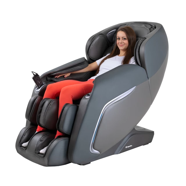 Fotel do relaksu inSPORTline Carlita ∙ masaż mechaniczny + powietrzny ∙ ogrzewanie podczerwienią ∙ sterowanie głosowe ∙ Bluetooth - Antracyt - Antracyt