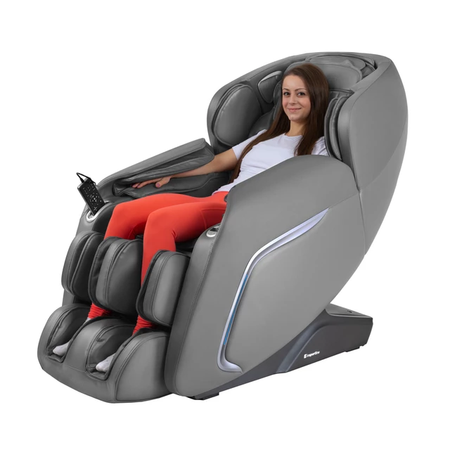 Fotel do relaksu inSPORTline Carlita ∙ masaż mechaniczny + powietrzny ∙ ogrzewanie podczerwienią ∙ sterowanie głosowe ∙ Bluetooth - Antracyt - Szary