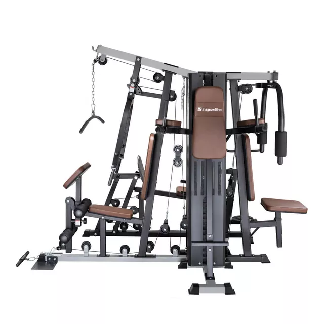 Wielostanowiskowy atlas inSPORTline Profigym C300 ∙ wyciągi górny/dolny + prasa do nóg ∙ 2×60 kg stos