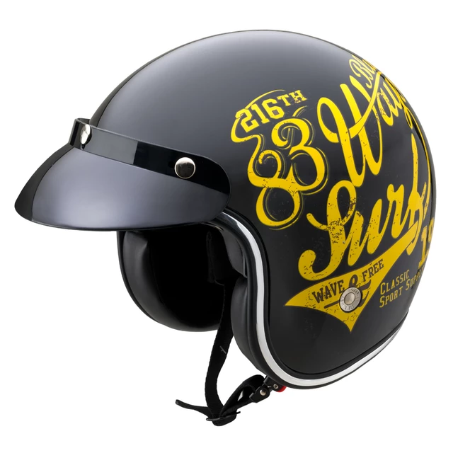 Kask motocyklowy otwarty W-TEC Café Racer - 3 sposoby surfowania w kolorze brązowym - 3Ways Surf