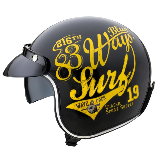 Kask motocyklowy otwarty W-TEC Café Racer - 3 sposoby surfowania w kolorze brązowym