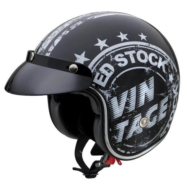 Kask motocyklowy otwarty W-TEC Café Racer - 3 sposoby surfowania w kolorze brązowym - Zapasy vintage