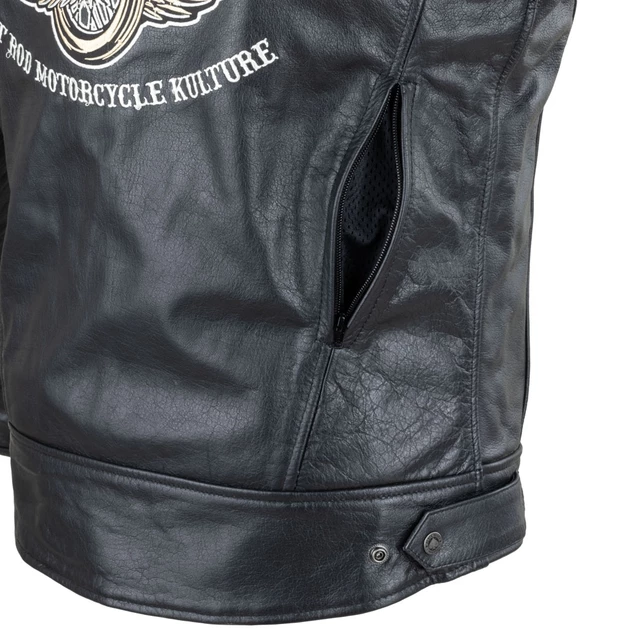 Męska skórzana kurtka motocyklowa W-TEC Black Heart Wings Leather Jacket - Czarny