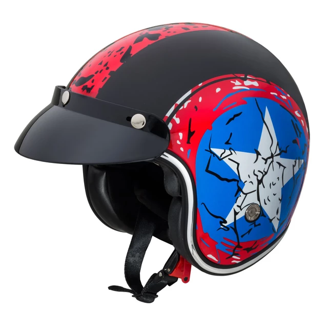 Kask motocyklowy otwarty W-TEC Café Racer - 3 sposoby surfowania w kolorze brązowym - Wielka gwiazda