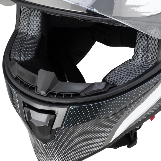 Kask motocyklowy W-TEC Integra Graphic + wizjer - Czarno-biały