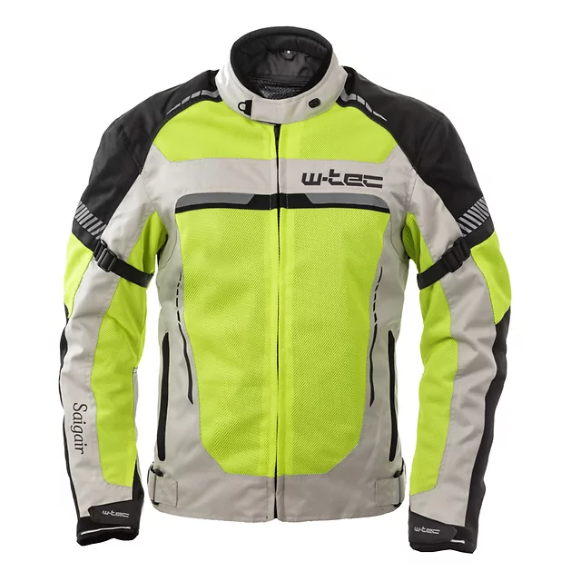 Męska kurtka motocyklowa letnia W-TEC Saigair - Fluo Yellow-Black