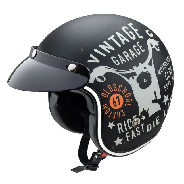 Kask motocyklowy otwarty W-TEC Café Racer - 3 sposoby surfowania w kolorze brązowym - Zabytkowy garaż