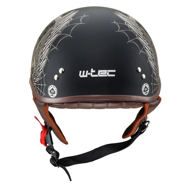 Kask motocyklowy choppera otwarty W-TEC Black Heart Longroad - Skrzydła Czaszki