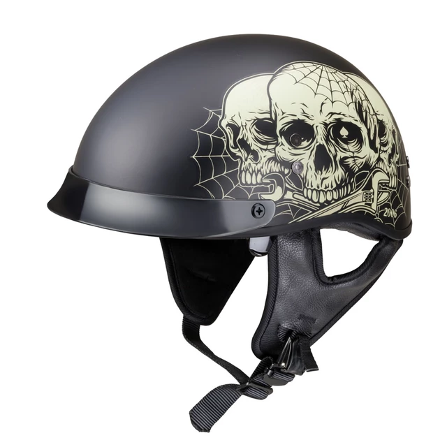 Kask motocyklowy otwarty chopper W-TEC Black Heart Rednut - Motocykl / Czarny mat
