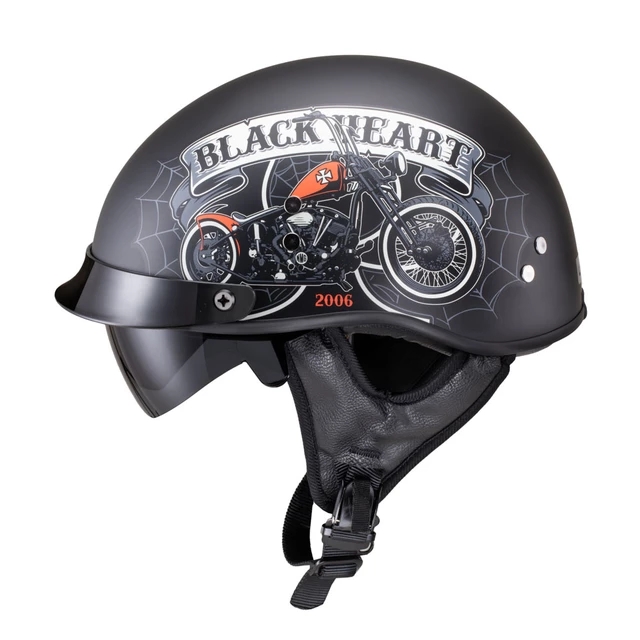 Kask motocyklowy otwarty chopper W-TEC Black Heart Rednut - Motocykl / Czarny mat - Motocykl / Czarny mat