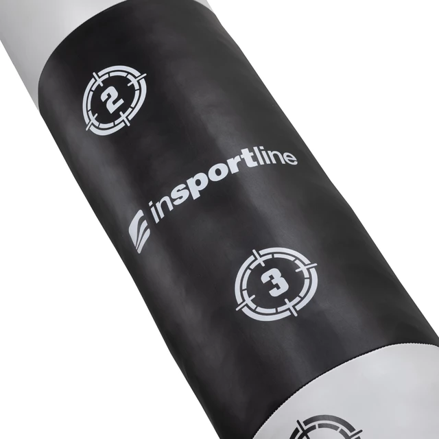 Worek bokserski treningowy inSPORTline Robkin 35x150cm ∙ waga 40 kg ∙ skóra syntetyczna ∙ z łańcuchami - Czarno-biały