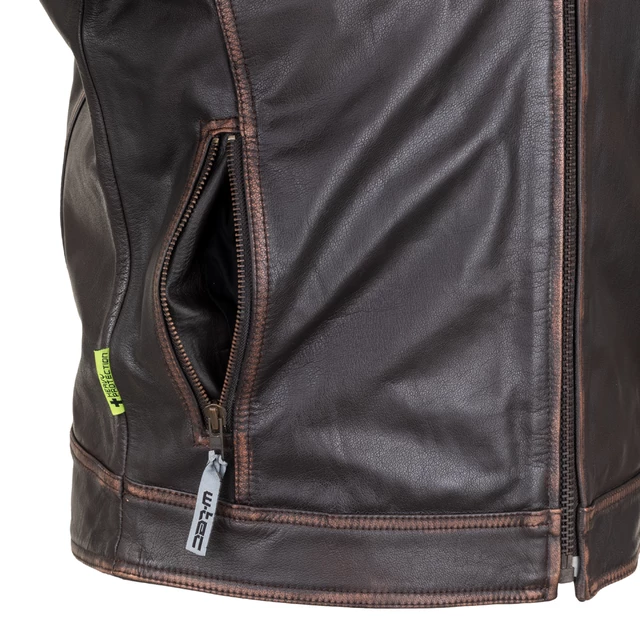 Skórzana męska kurtka motocyklowa W-TEC Embracer - Vintage ciemnobrązowy