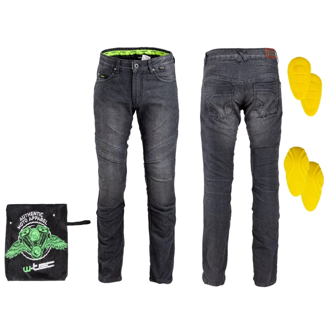 Męskie spodnie jeansy motocyklowe W-TEC Oliver - Niebieski - Czarny